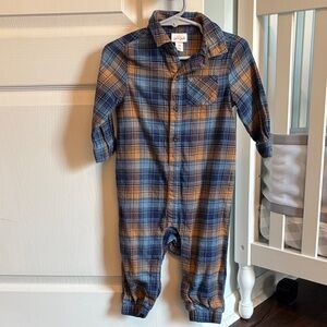 Cat & Jack Blue and Orange Plaid Kids outfit